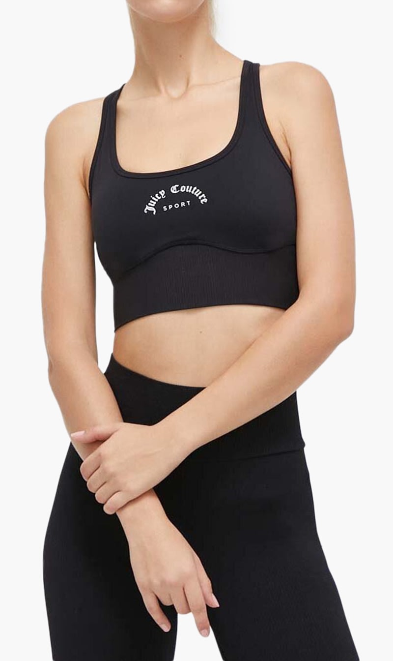 

Juicy Couture Black Wendy Sports Bra for Women | The Deal Outlet