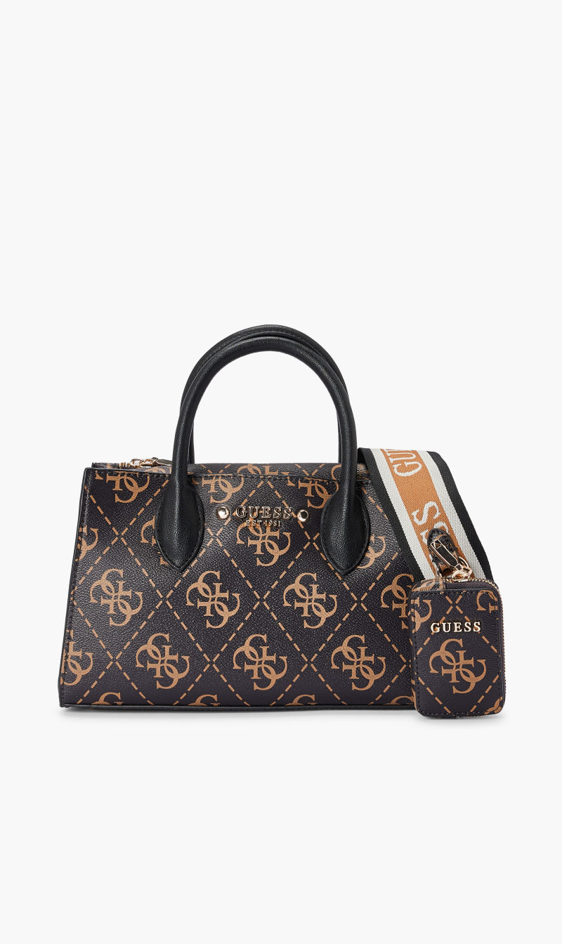 

Guess Brown Rea Sml High Society Satchel for Women | The Deal Outlet