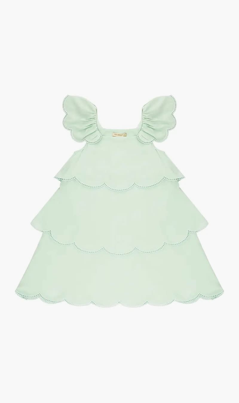 

Stella Mc Cartney Green Tiered Dress for Girls | The Deal Outlet