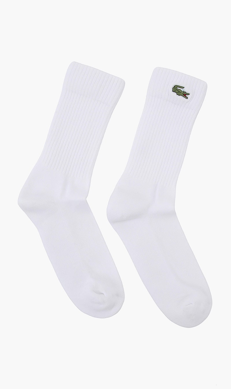 

Cotton Blend High Rise Socks, White