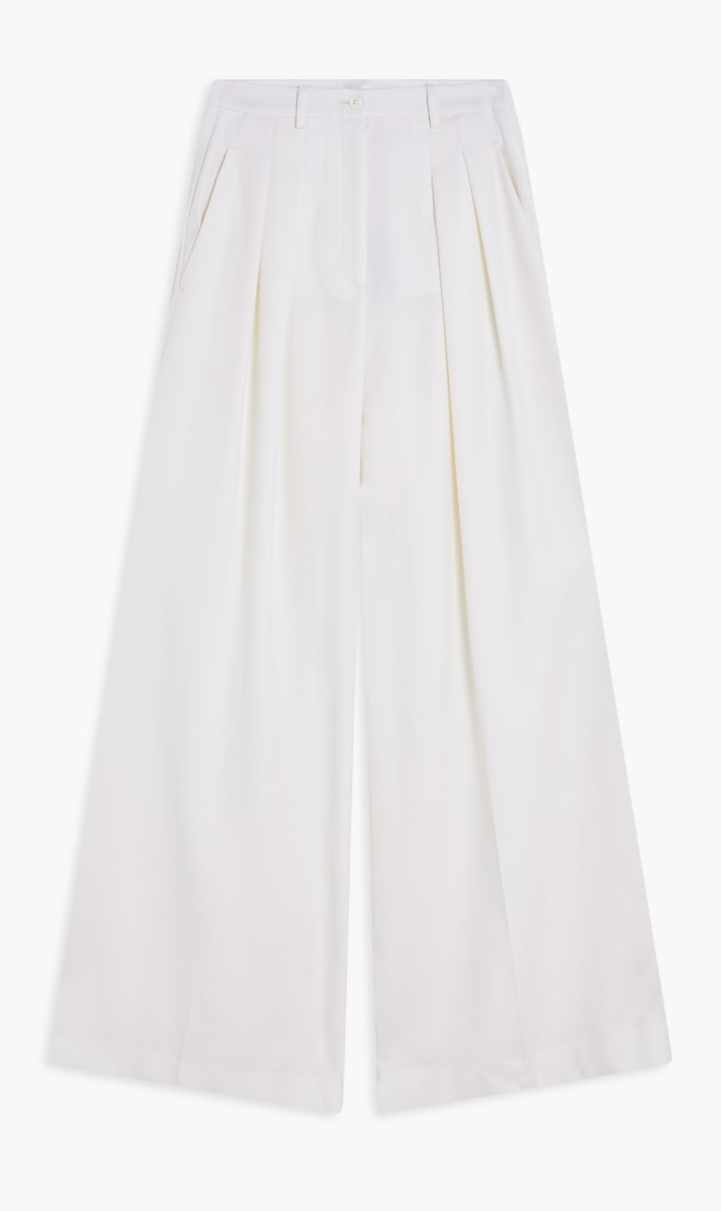 

Michael Kors White Wool Gabardine Palazzo Trouser for Women | The Deal Outlet