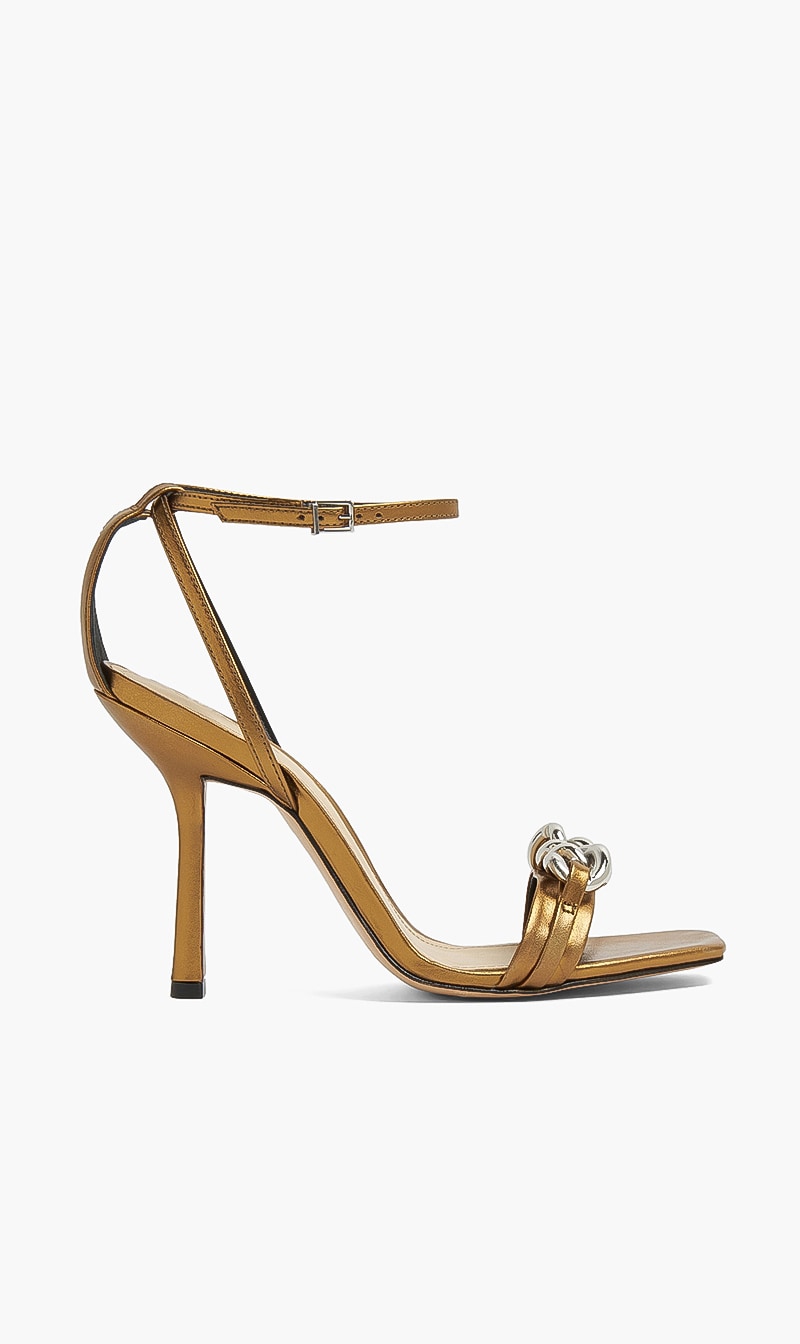 

Schutz Gold Lindsay Heels for Women | The Deal Outlet