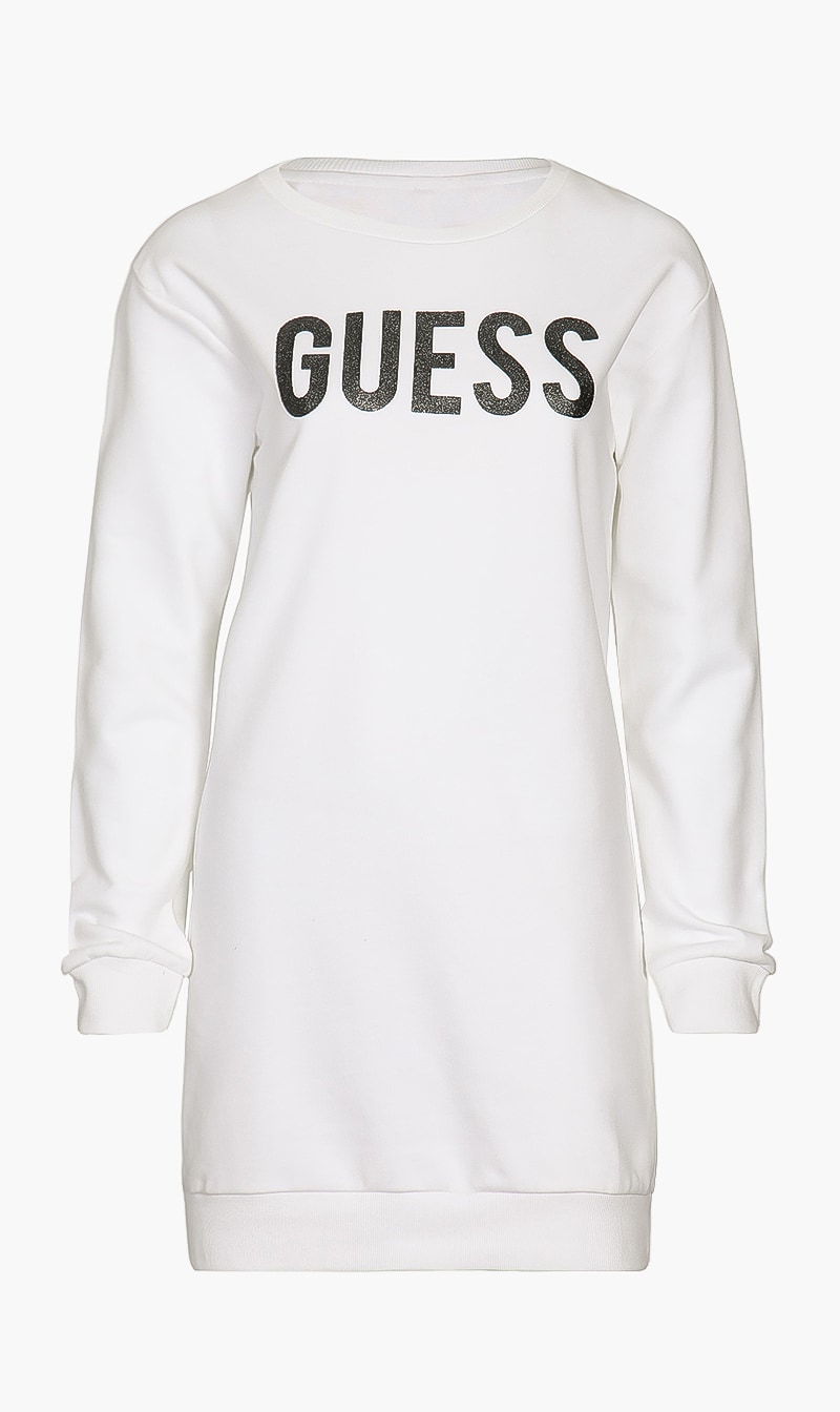 

Guess White Logo Long Sleeve Dress for Girls | The Deal Outlet