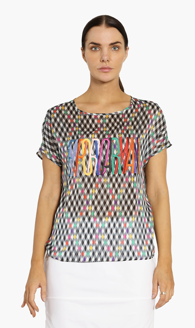 

Embroidered Logo Top, Black