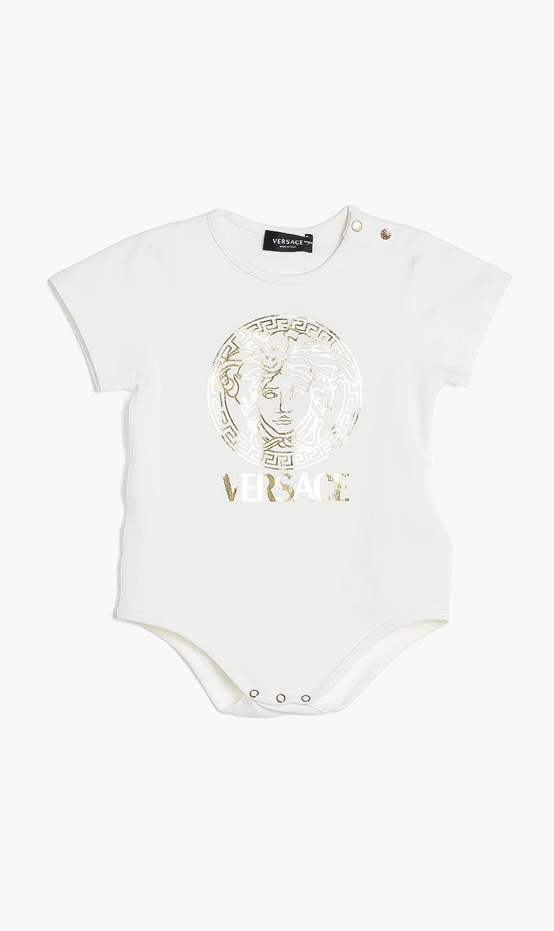 

Medusa & Logo Romper, White
