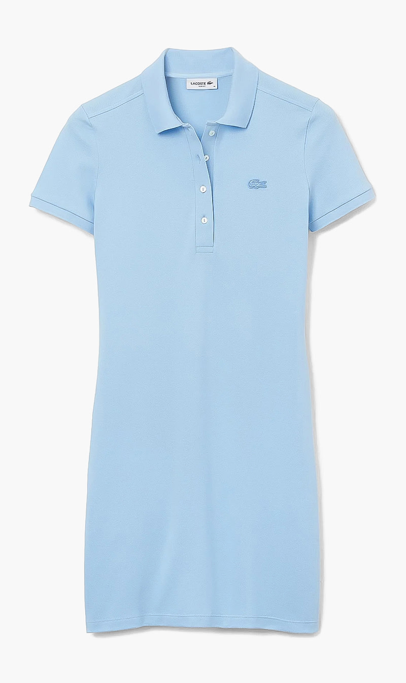 

Slim Fit Stretch Cotton Pique Polo Dress, Blue