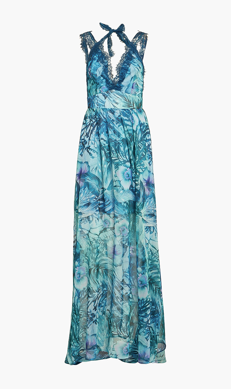 

All Over Print Maxi Dress, Blue