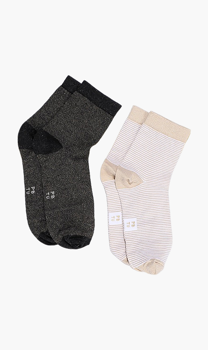 

Petit Bateau Multi-color 2-pack Lurex Socks for Women | The Deal Outlet