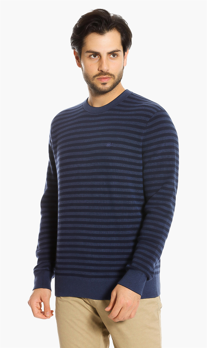 Lacoste Striped Cotton Pique Sweater