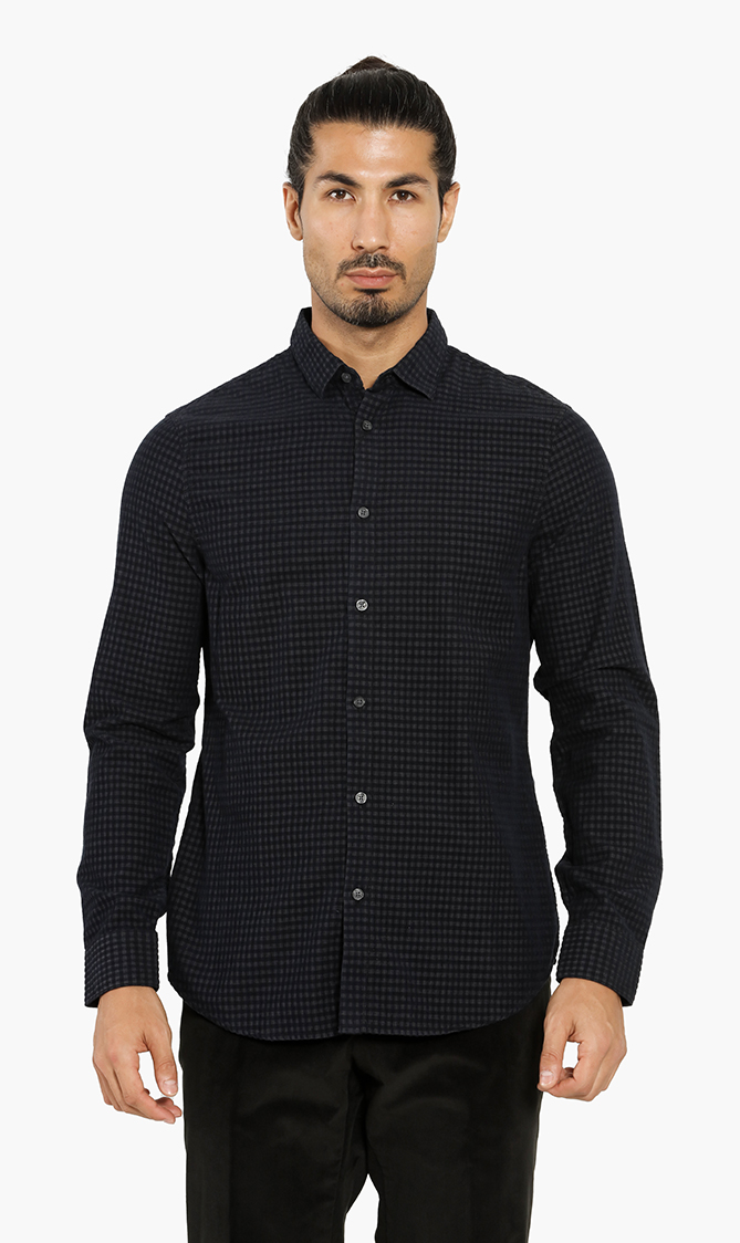 

Emporio Armani Regular-fit Micro Plaid Shirt