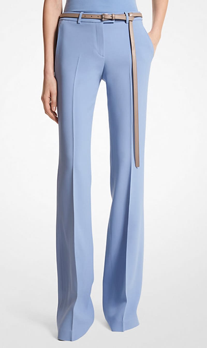 

Michael Kors Blue Haylee Double Crepe Sablé Flared Trousers for Women | The Deal Outlet