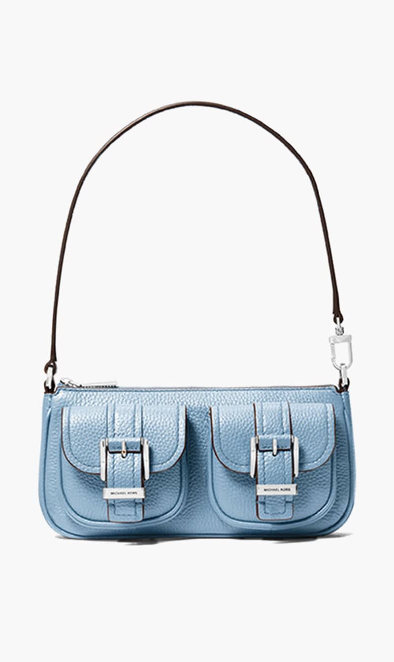 

Michael Kors Blue Zoe Pebbled Leather Pochette for Women