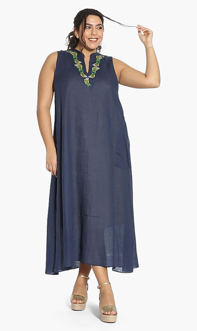 

Sweet Fishes Maxi Beach Dress, Blue