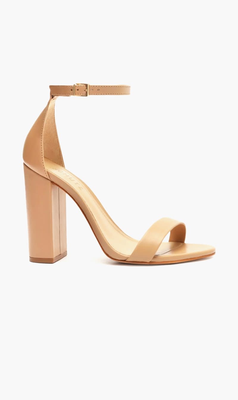 

Schutz Beige Deluxe Nappa Sandals for Women | The Deal Outlet