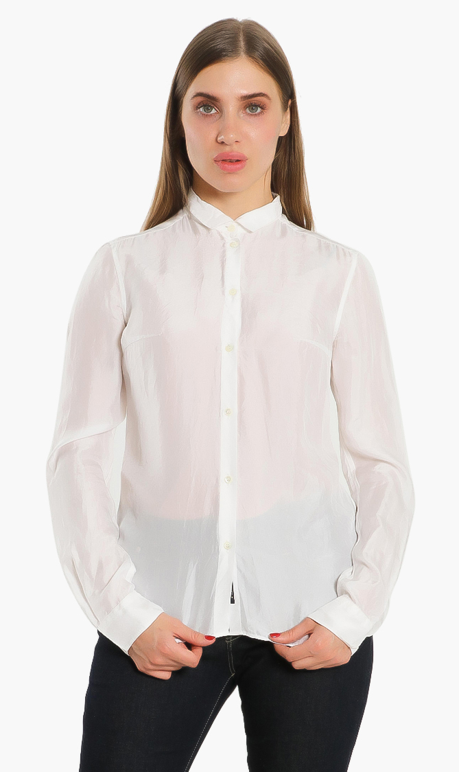 Pineapple Print Long Sleeves Shirt, White