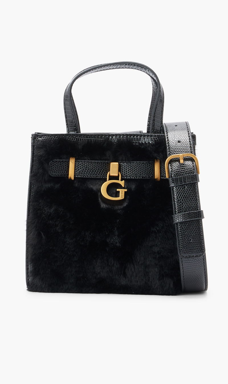 

Guess Black Bergen 2 Compartment Mini Tote for Women | The Deal Outlet