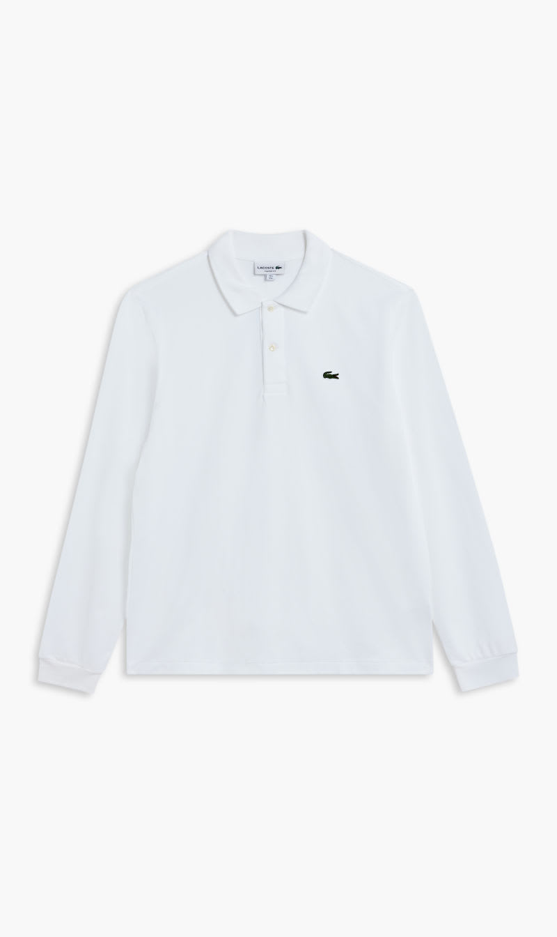 

Lacoste White Long Sleeved Ribbed Collar Shirt for Men | The Deal Outlet