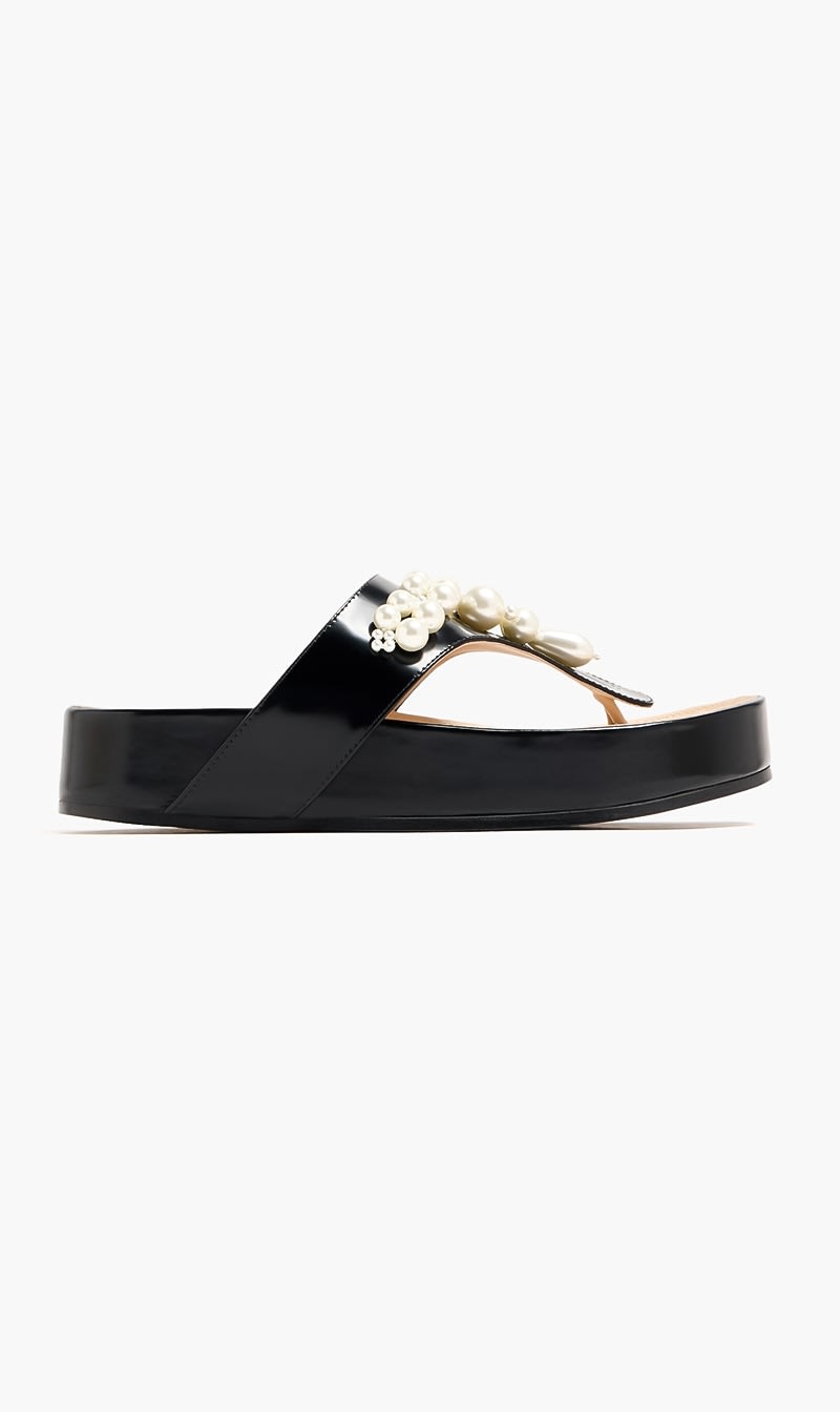 

Simone Rocha Black Beaded Thong Sandals for Women | The Deal Outlet