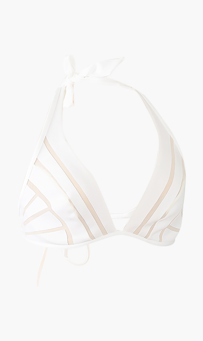 

Dunes Halter Bikini Top, White