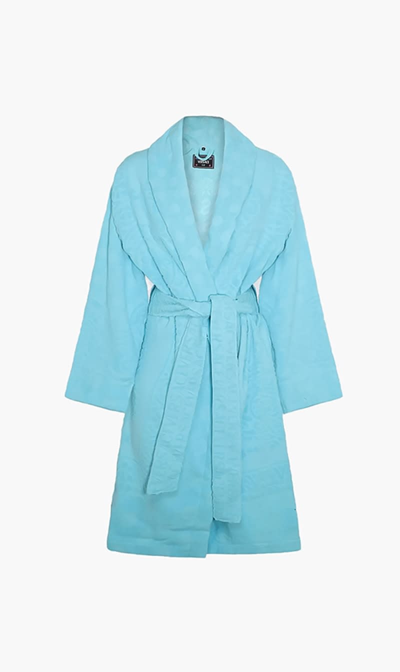 

Versace Beige Vsc La Vacanza Bathrobe Blue | The Deal Outlet