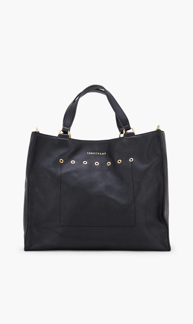 

Longchamp Leather Eyelet Medium Tote Bag