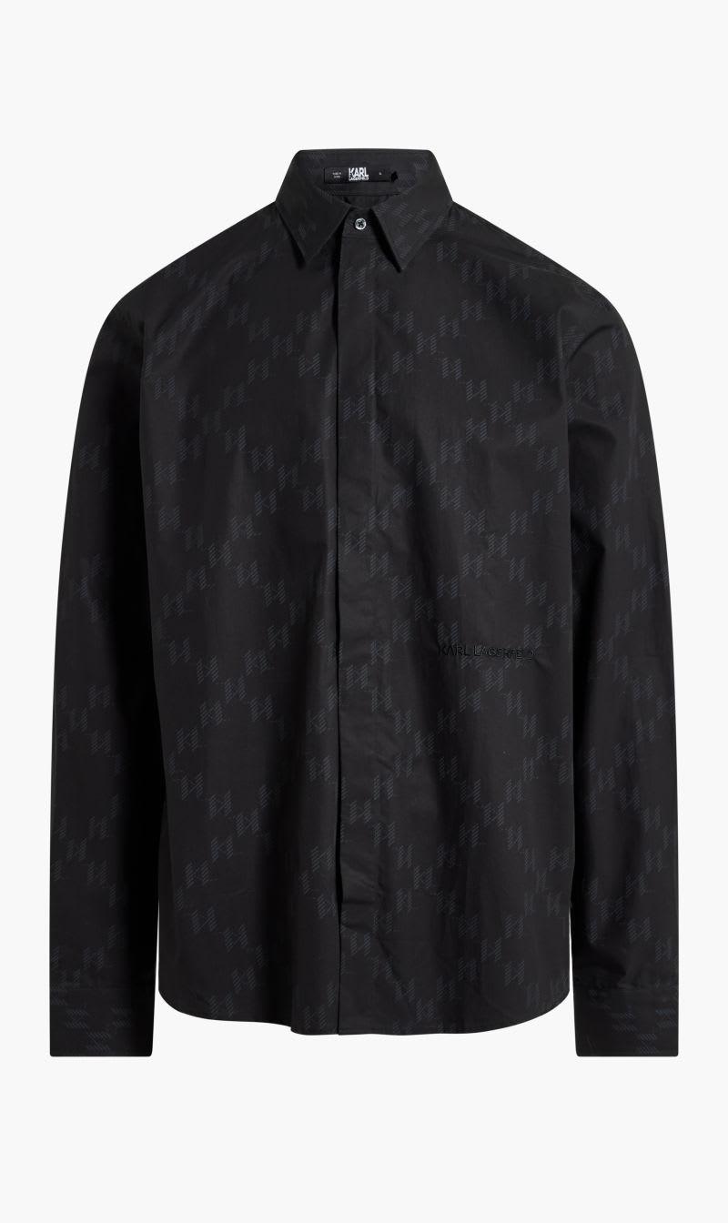 

Karl Lagerfeld Black Kl Monogram Shirt for Men | The Deal Outlet