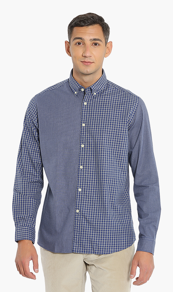 

Hackett London Multi Panel Melange Gingham Slim Fit Shirt