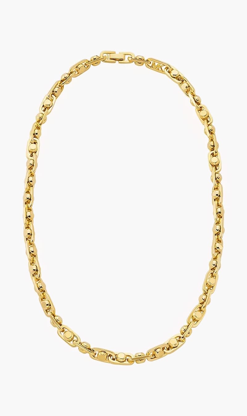 

Michael Kors Gold Astor Link Md Necklace Gold Brass for Women | The Deal Outlet