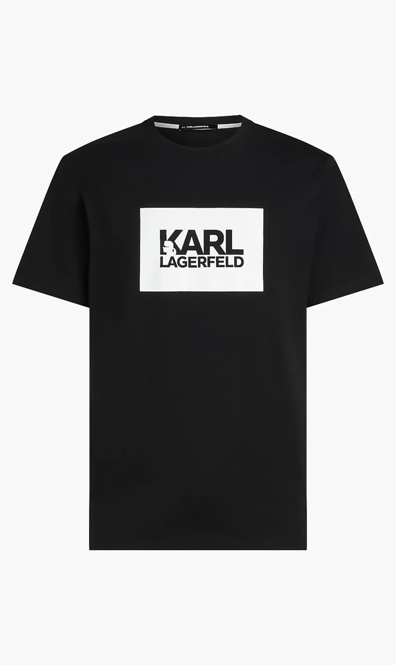 

Karl Lagerfeld Black Big Stack Logo T Shirt for Men | The Deal Outlet
