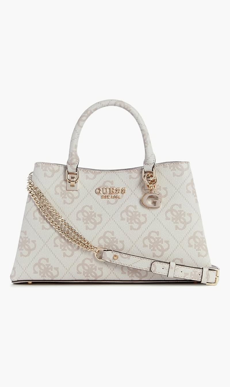 

Guess White Eliette Logo Grlfrnd Satchel for Women | The Deal Outlet