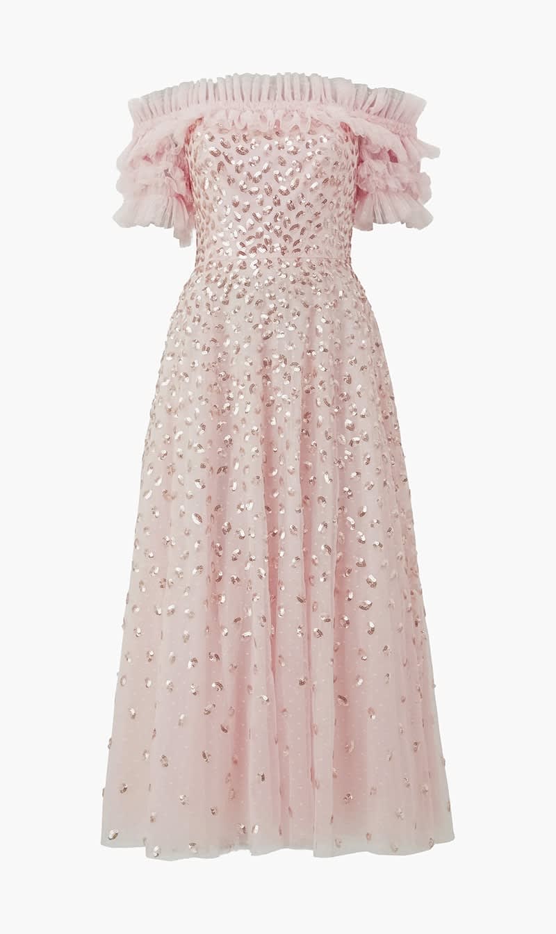 

Needle & Thread Multi-color Autumn Leaves Off Shoulder Ballerina Dress for Women | The Deal Outlet