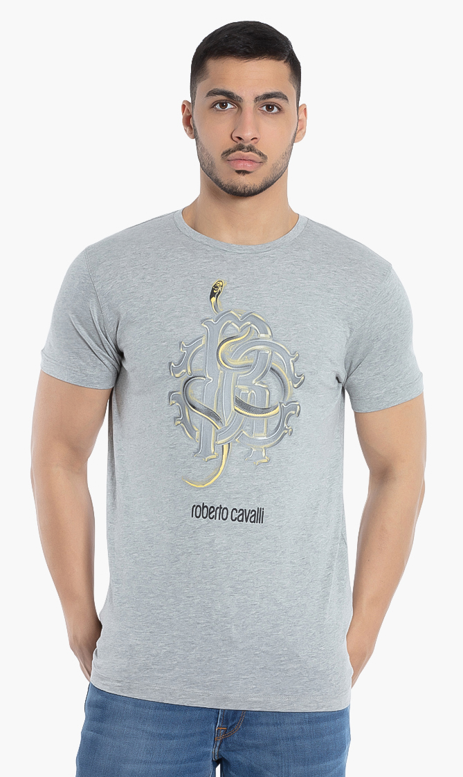 

Roberto Cavalli Snake Logo Print T-shirt
