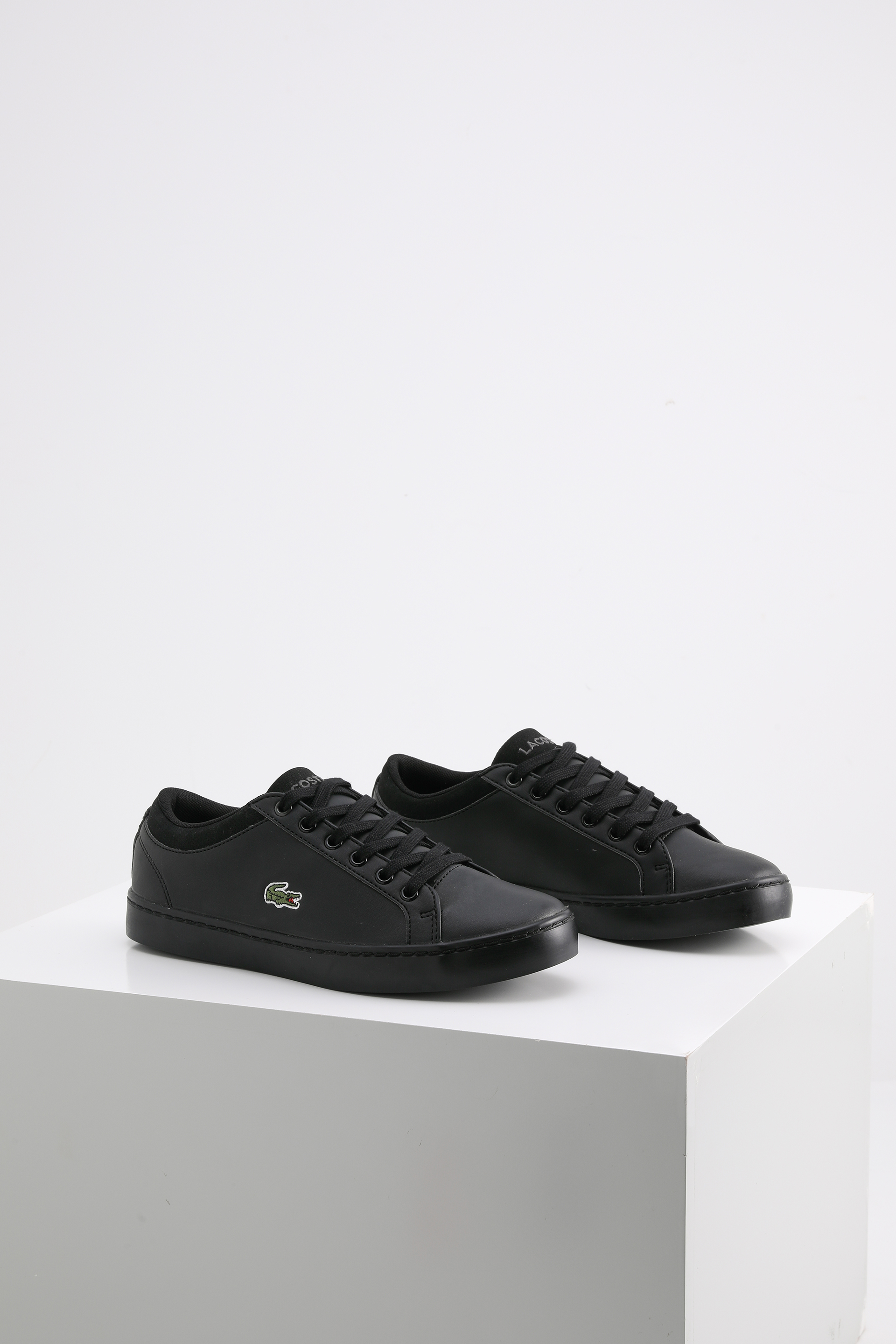

LACOSTE Straightset Lace Up Black Sneakers