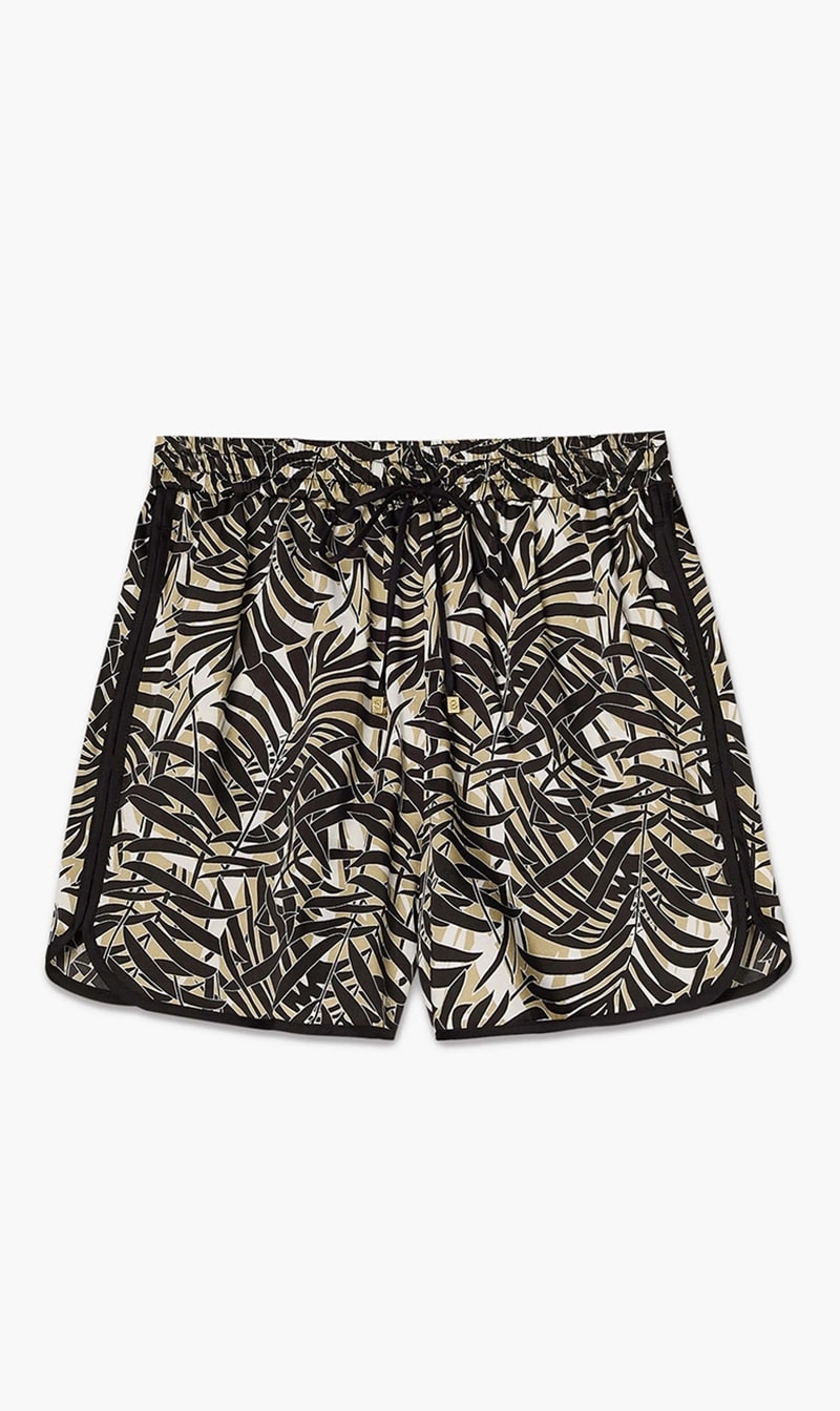 

Michael Kors Black Palm Leaf Print Track Shorts for Women | The Deal Outlet