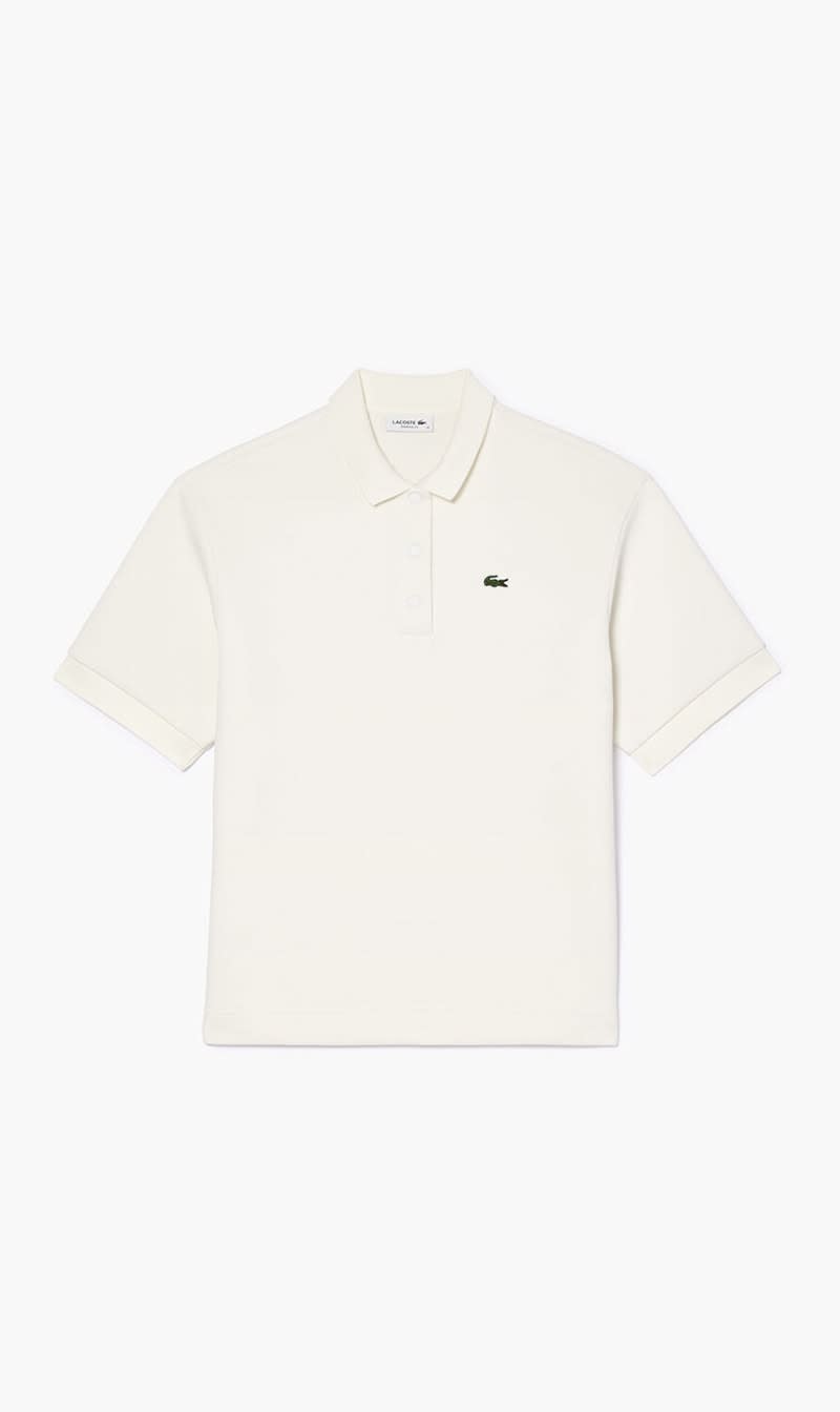 

Lacoste White Long Sleeved Ribbed Collar Shirt for Women | The Deal Outlet