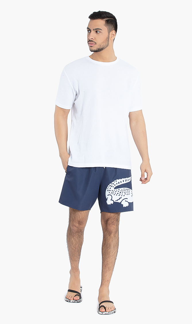 

Lacoste Oversized Crocodile Print Swim Shorts