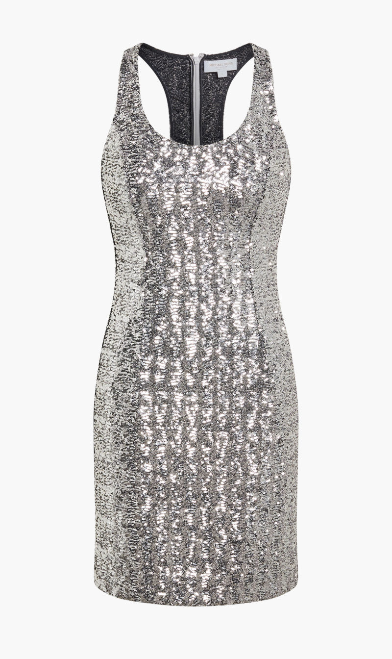 

Michael Kors Silver Sequins Tank Dress for Women | The Deal Outlet