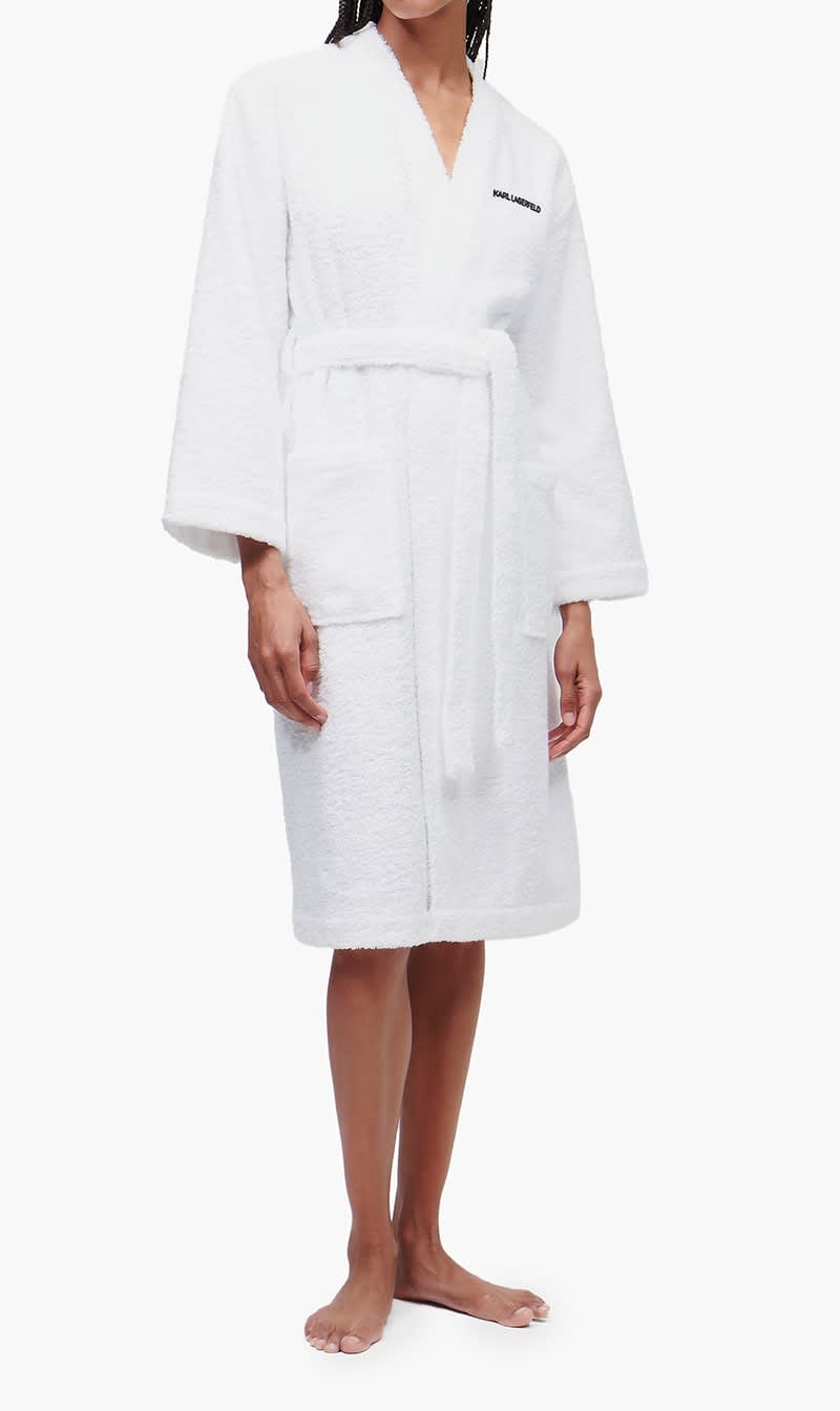 

Karl Lagerfeld White Ikon Bathrobe for Men | The Deal Outlet