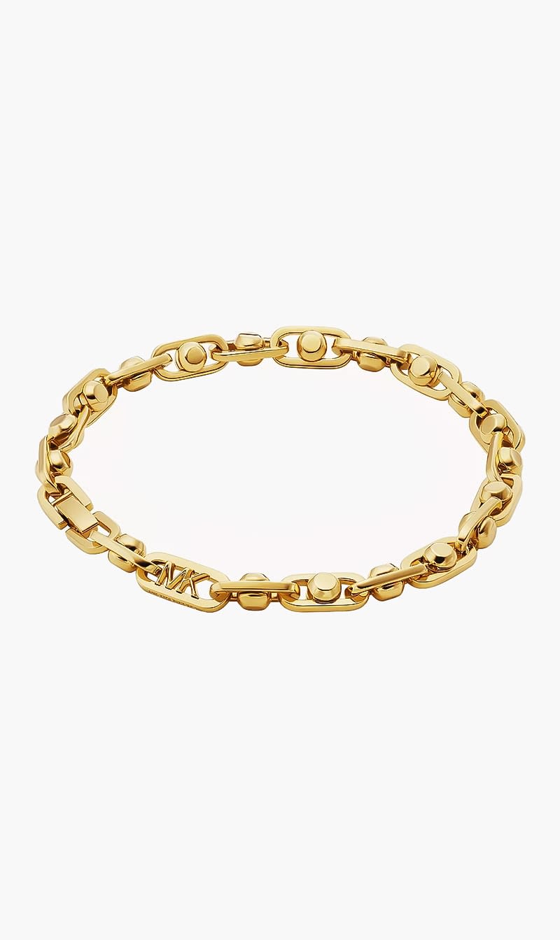 

Michael Kors Silver Astor Link Md Bracelet Gold Brass for Women | The Deal Outlet