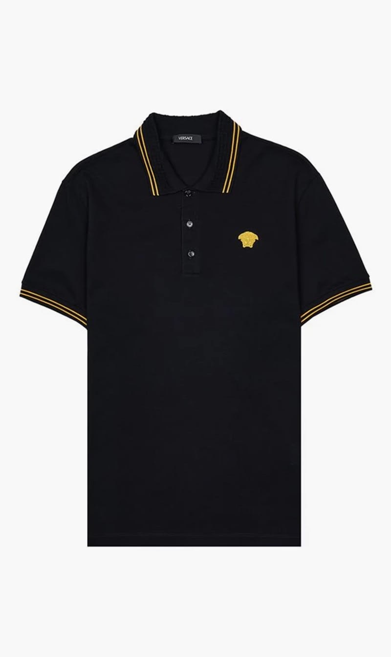 

Versace Black Short Sleeved Polo Shirt for Men | The Deal Outlet