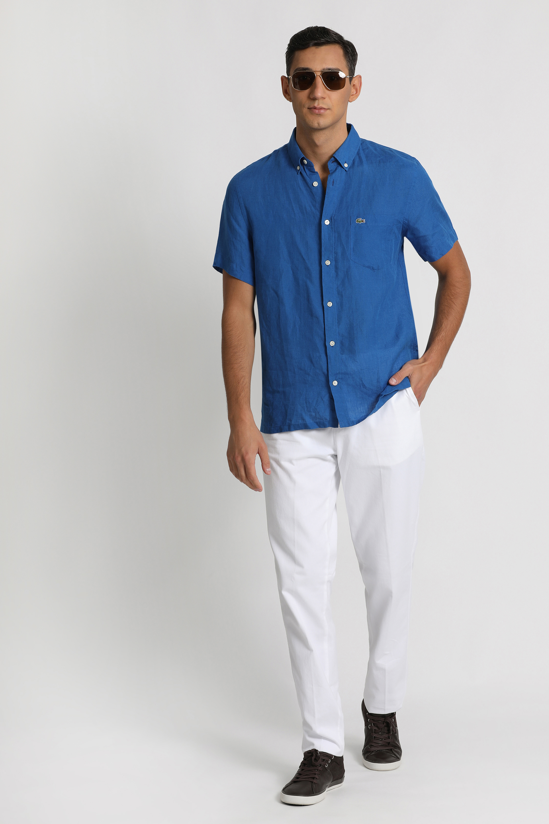 

LACOSTE Regular Fit Oxford Linen Shirt
