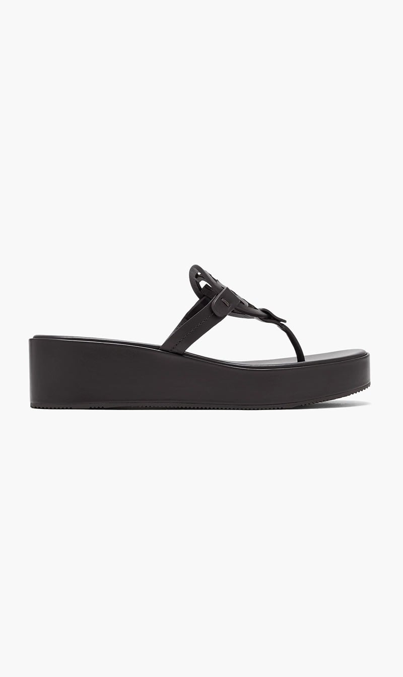 Tory Burch Black Miller Wedge Sandals for Women