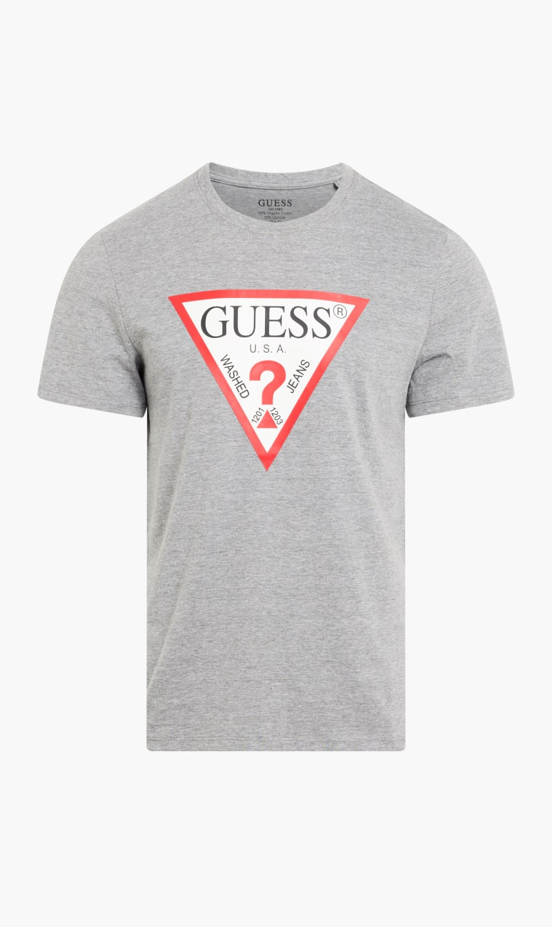 

Guess Grey Original Logo Organic Stream Jersey T-shirt for Men | The Deal Outlet