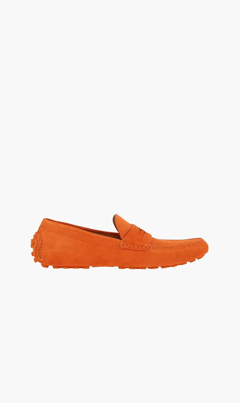 

Salvatore Ferragamo Orange Ornament Driver Loafers for Men | The Deal Outlet