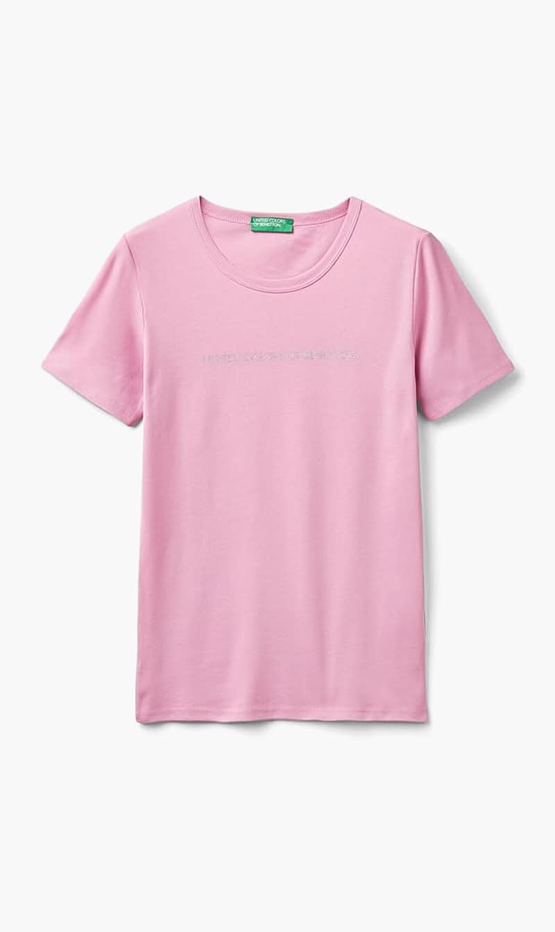 United Colors Of Benetton Pink Cotton T-shirt for Women