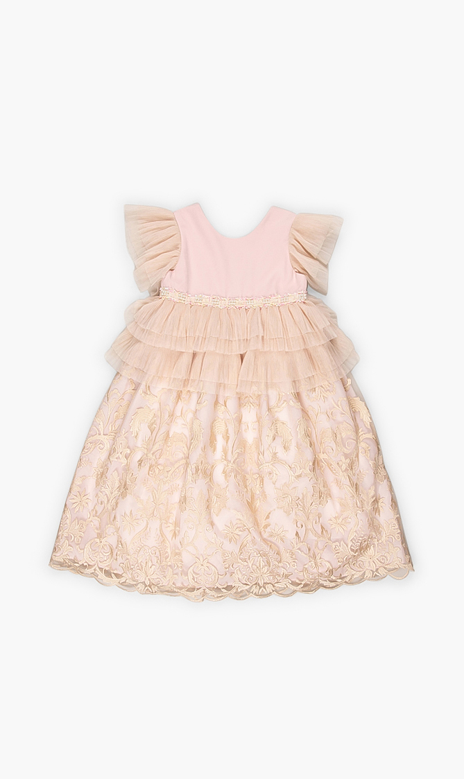 

GRACI Ruffle And Embroidered Lace Dress
