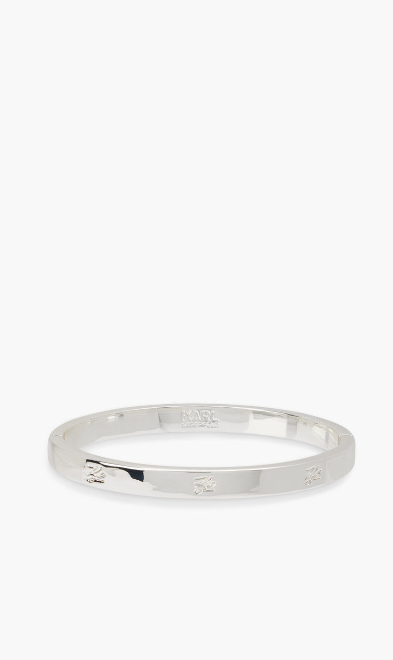 

Karl Lagerfeld Silver Kautograph Bangle for Women | The Deal Outlet
