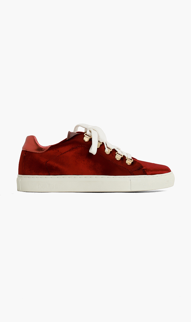 

Pollini Velvet Fur Trim Sneakers