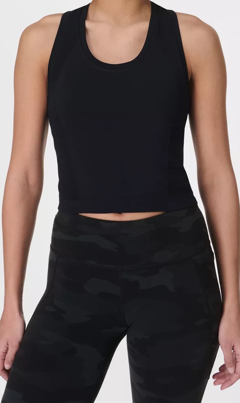 

Sweaty Betty Black Athlete Crop Seamless Workout for Women | The Deal Outlet
