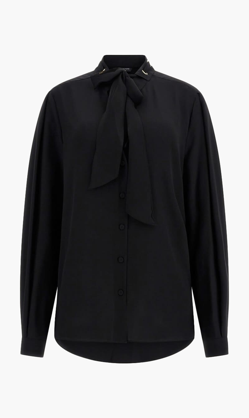 

Guess Black Phoebe Chain Blouse - Double Ggt 123 Solid for Women | The Deal Outlet